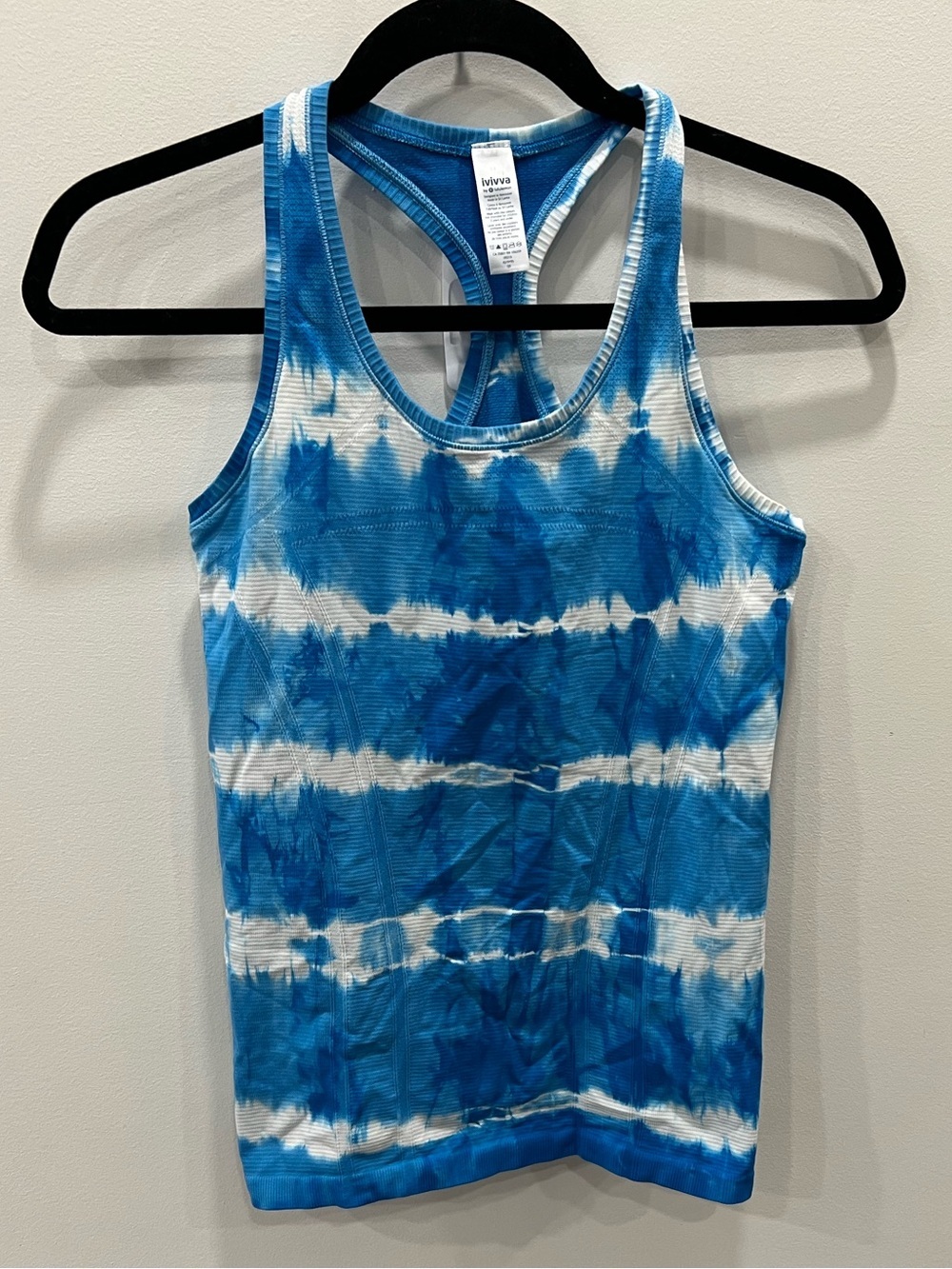 Ivivva by Lululemon Girls Tank Top Size 14 Blue Tie Dye Racerback Activewear